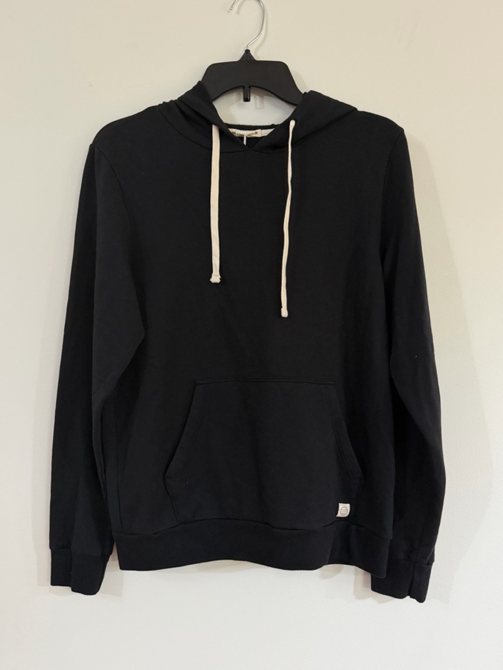 Marine Layer Hoodie Womens Medium Black Sunset Pullover Sweatshirt Kangaroo Logo - Picture 4 of 15